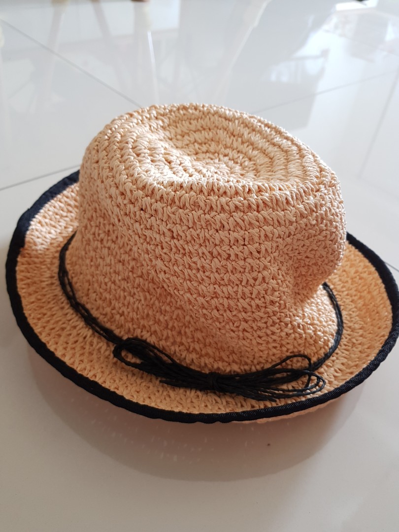 Brown straw hat clearance