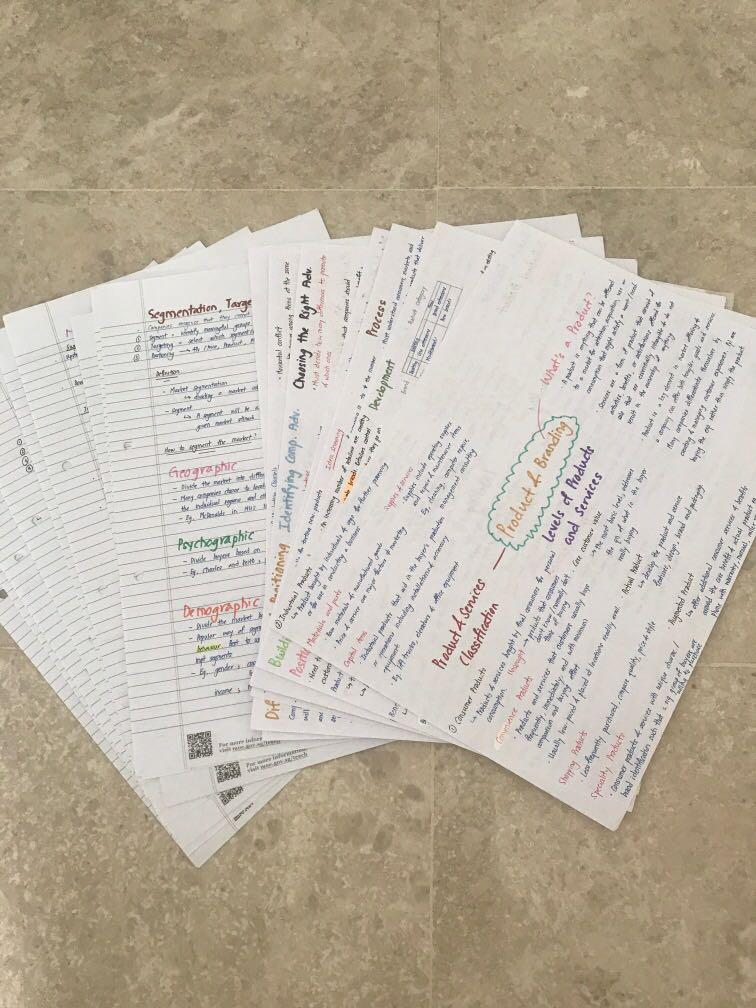 MKT1705X Handwritten notes, Hobbies & Toys, Books & Magazines ...