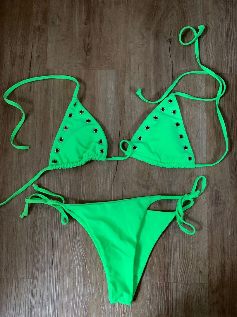 Neon green swimsuit, Women's Fashion, Swimwear, Bikinis & Swimsuits on ...