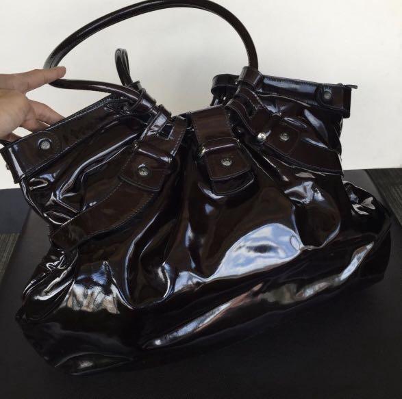 Salvatore ferragamo patent leather top bag