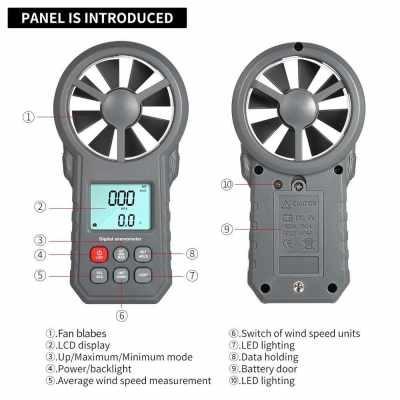 Professional LCD Digital Anemometer Wind Speed Meter Wind ...