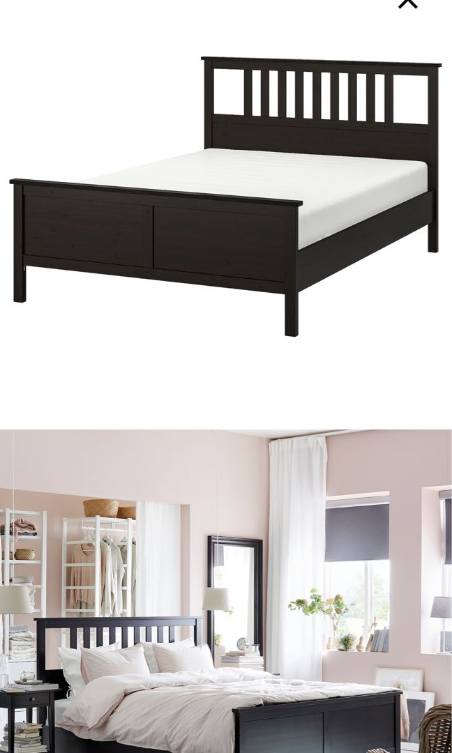 Queen Size Bed Frame Mattress Ikea Hemnes In Black Brown Furniture Beds Mattresses On Carou - Ikea Hemnes Queen Bed Directions Queen Size Bed Frame Mattress Ikea Hemnes In Black Brown Furniture Beds Mattresses On Carou - Ikea Hemnes Queen Bed Directions