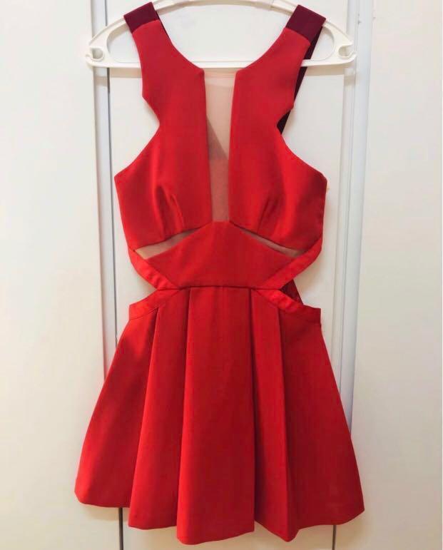 Three floor red dress hot sale