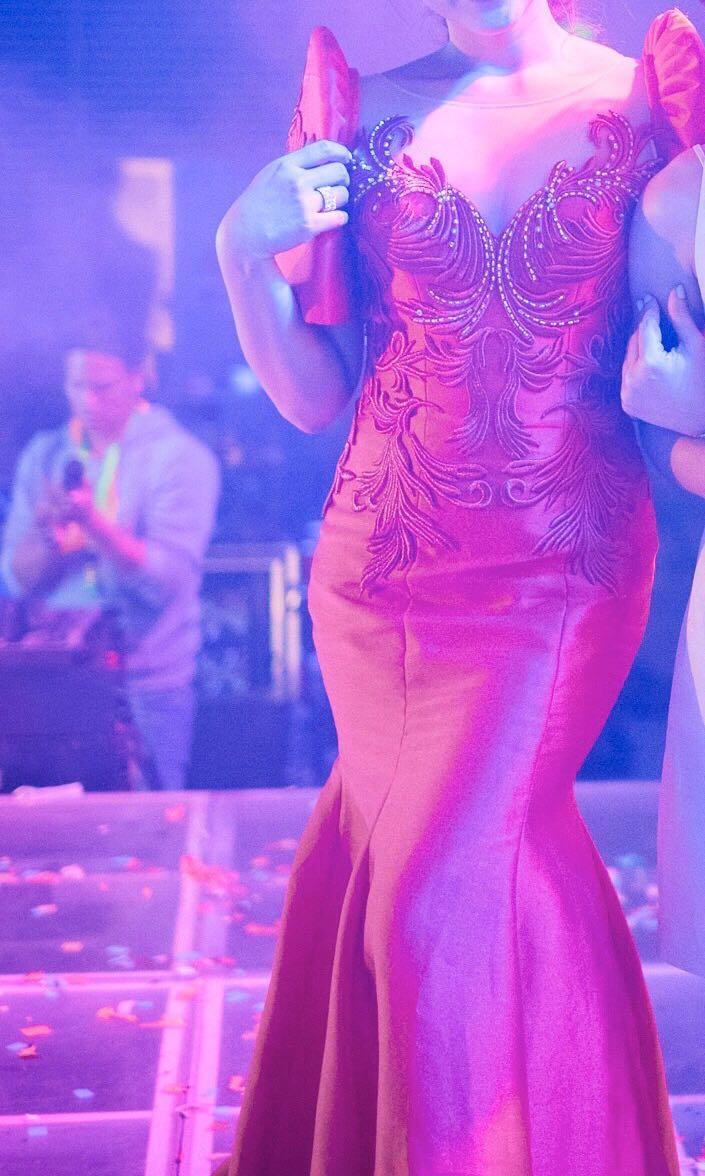 Red Filipiniana Gown with removable terno sleeves Women s Fashion Dresses Sets Sets or Coordinates on Carousell