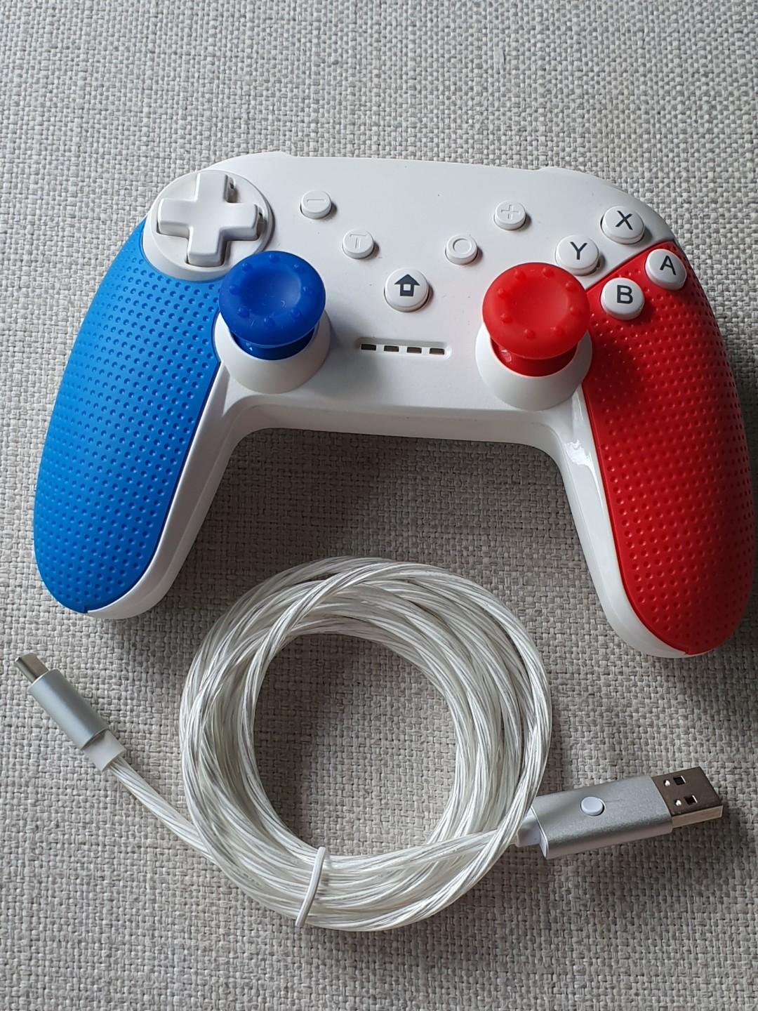 nintendo switch pro controller red and white