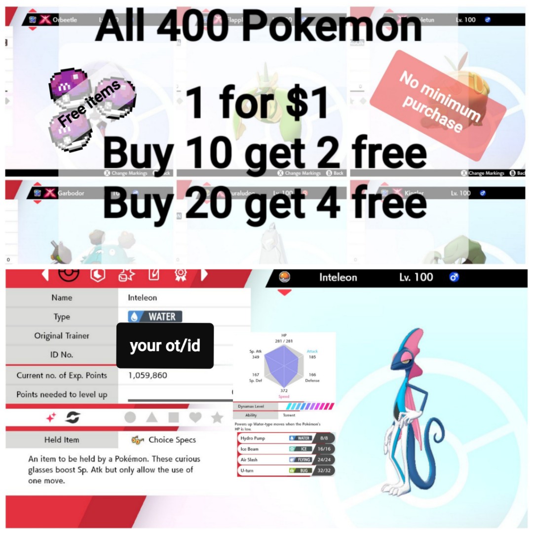 Ultra Shiny Inteleon Battle Ready Pokemon Sword And Shield Toys Games Video Gaming Video Games On Carousell