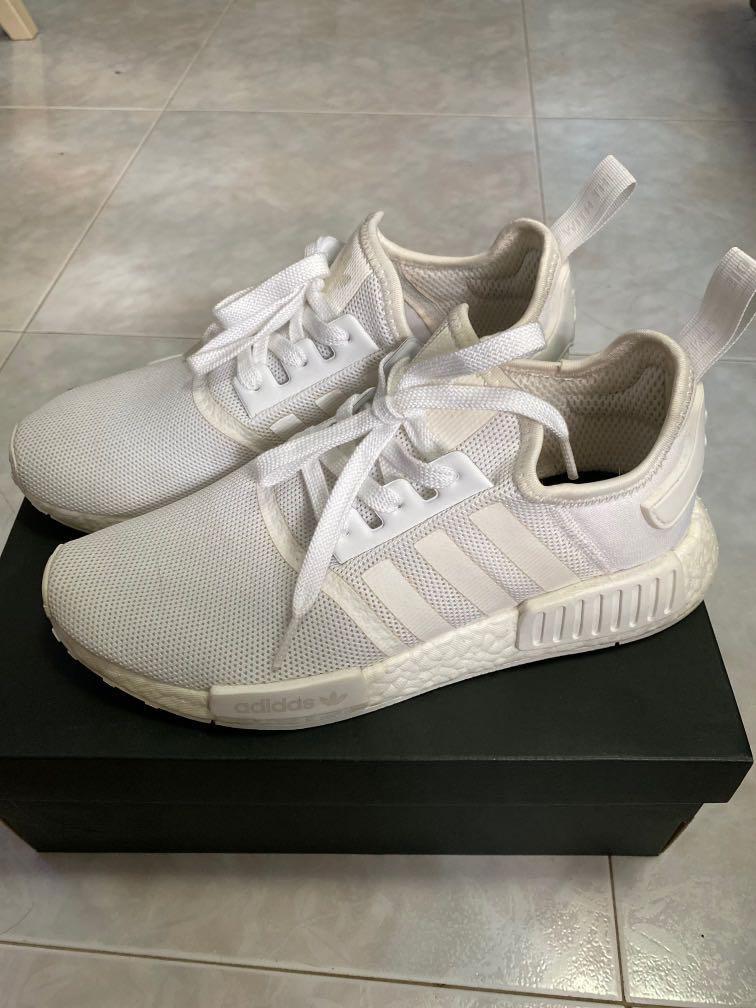 Adidas NMD R1 Triple White Reflective Men s Fashion Footwear Sneakers on Carousell