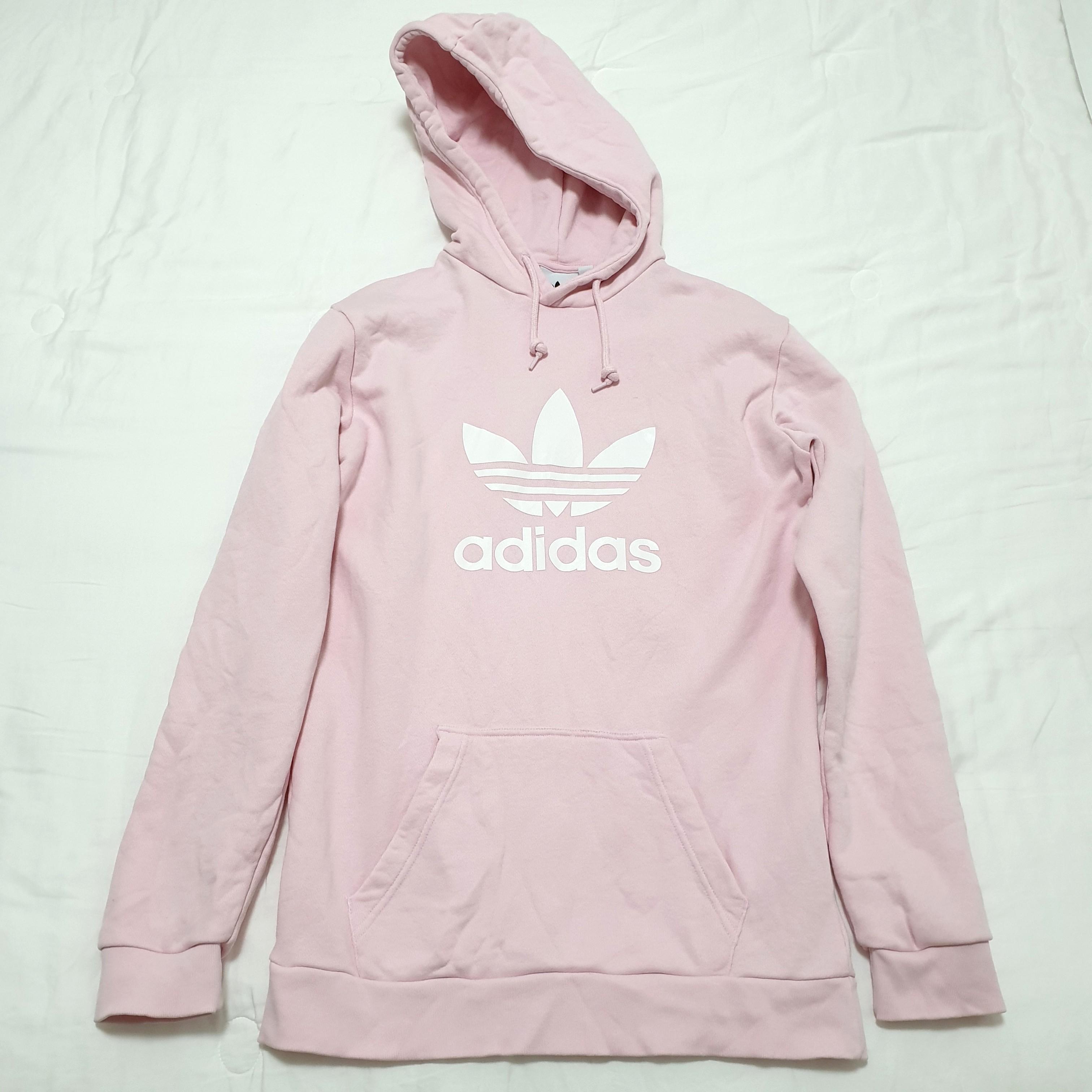 adidas trefoil hoodie light pink