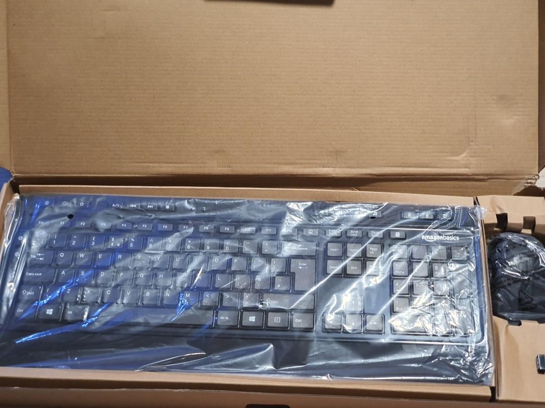 AmazonBasics Wireless Keyboard and Mouse Combo Quiet and Compact