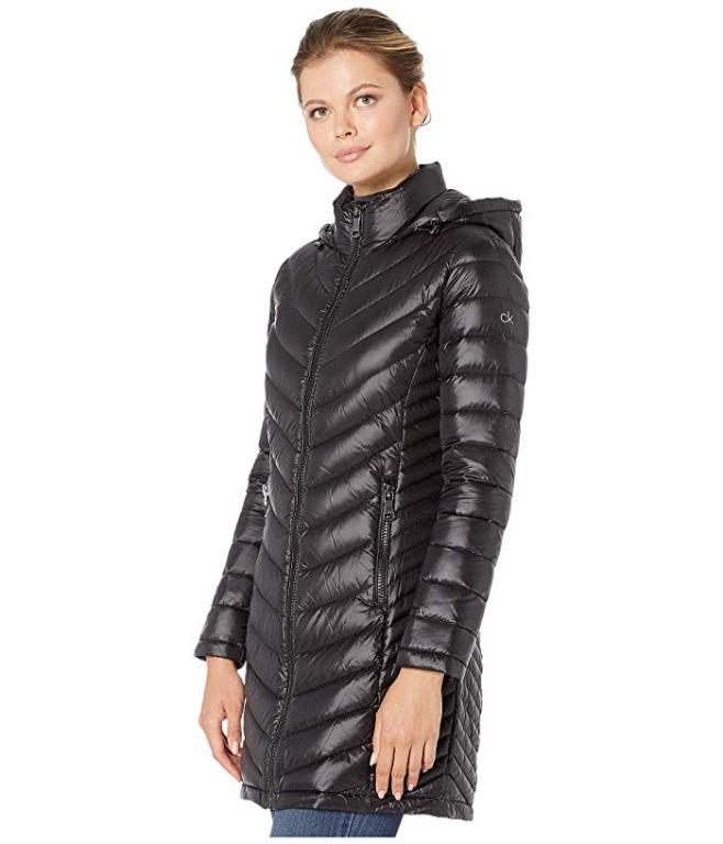 Calvin klein down store hooded walker jacket