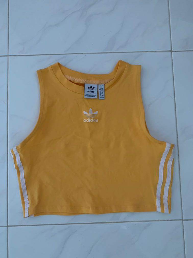 adidas yellow crop top