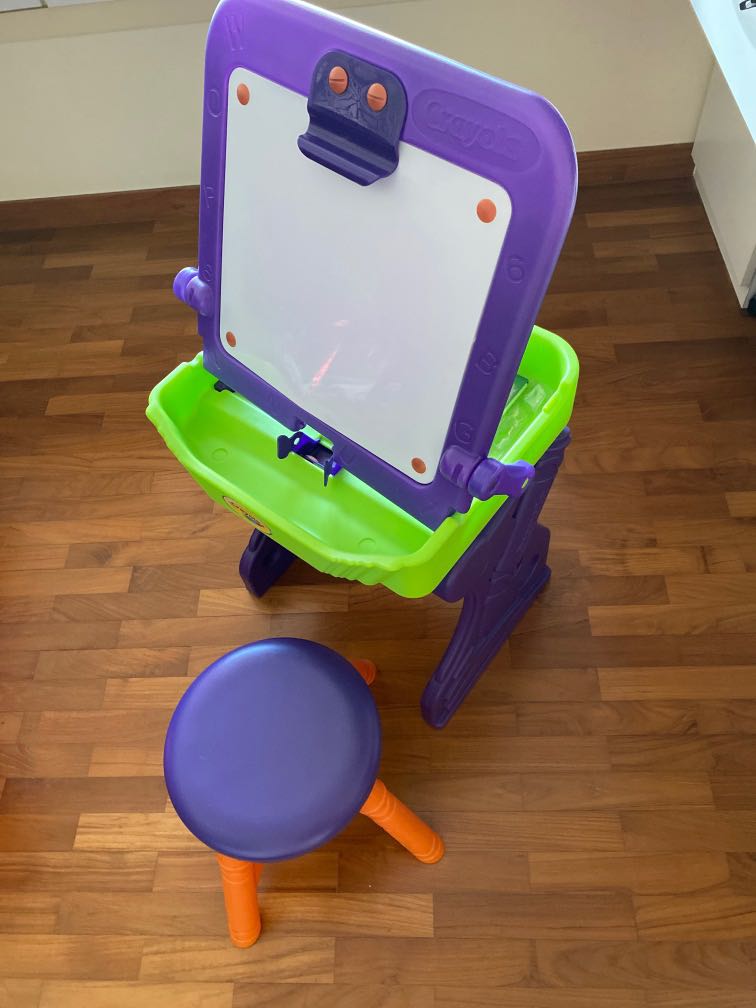 Crayola Play N Fold 2 In 1 Art Studio Easel Desk With Stool