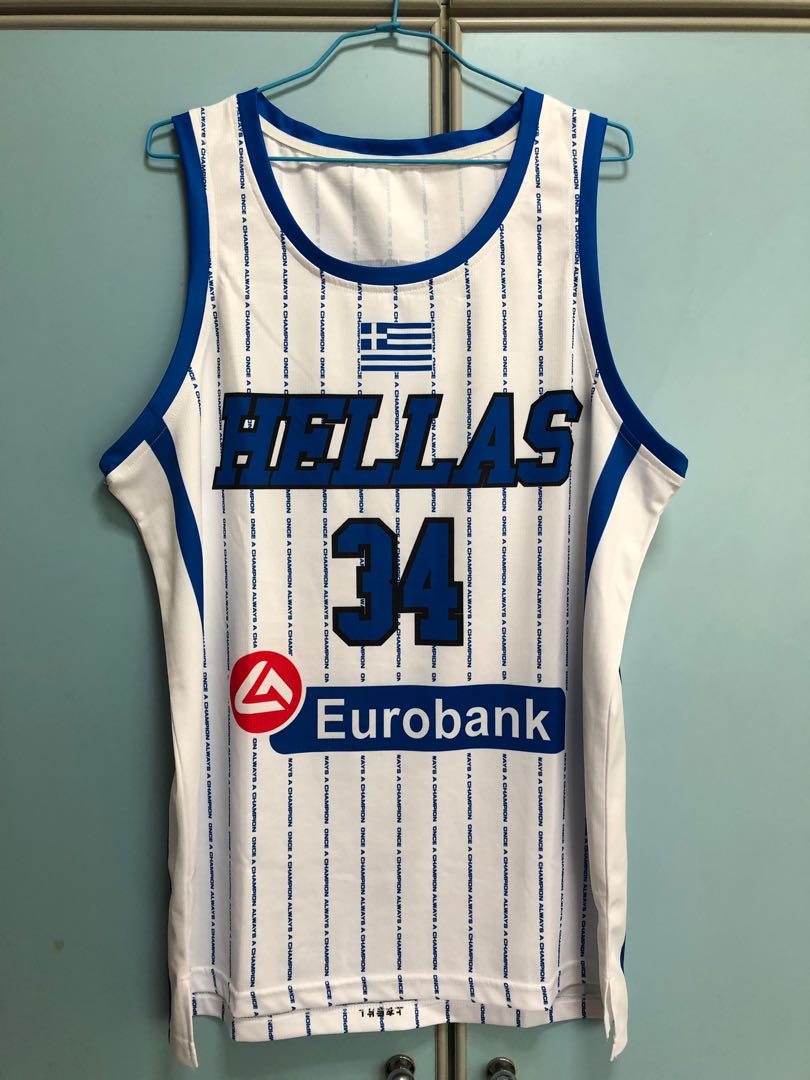 Giannis Antetokounmpo 34 Greece Blue Basketball Jersey — BORIZ