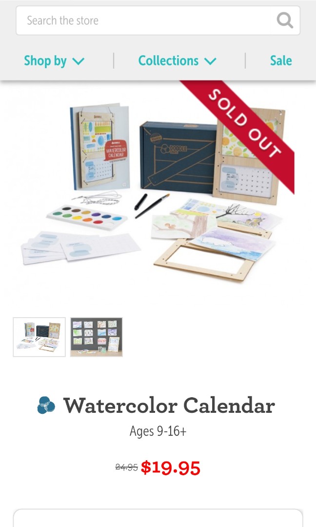 KiwiCo Doodle Crate Watercolor calendar, Hobbies & Toys, Stationery