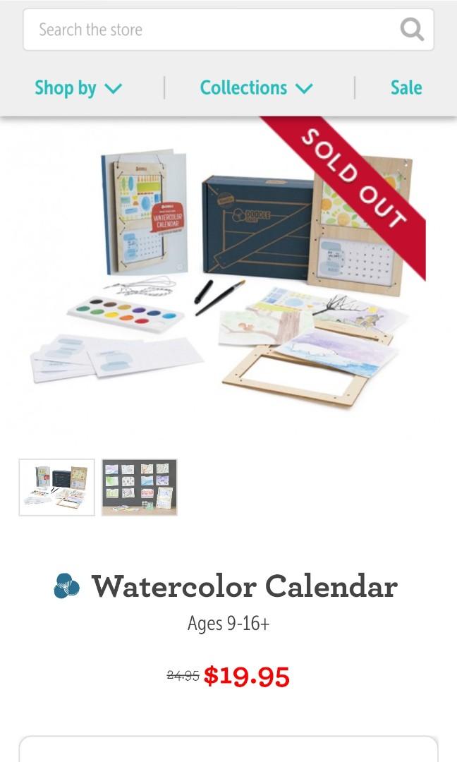 KiwiCo Doodle Crate Watercolor calendar Hobbies Toys Stationery