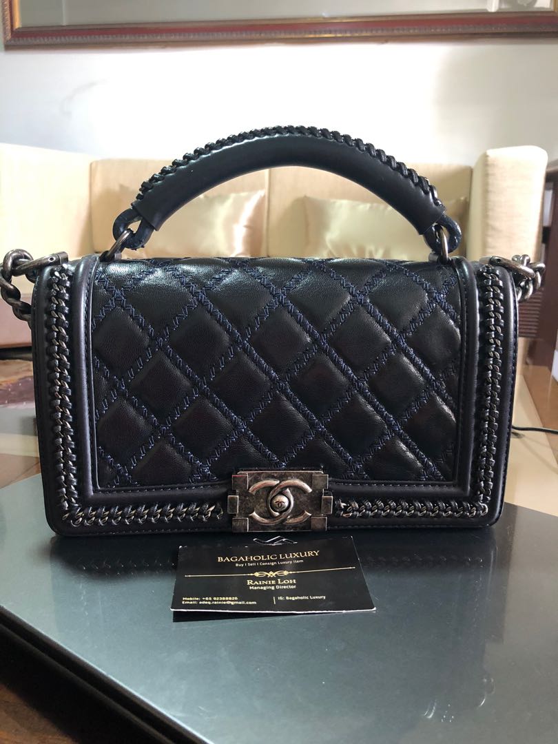 Chanel boy bag with handle best sale