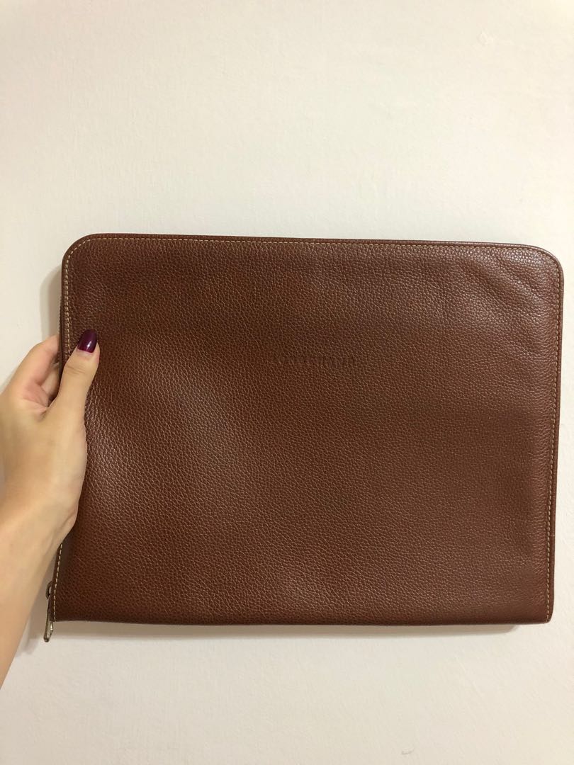 Longchamp Laptop Sleeve (Real Leather), Luxury, Bags & Wallets on Carousell