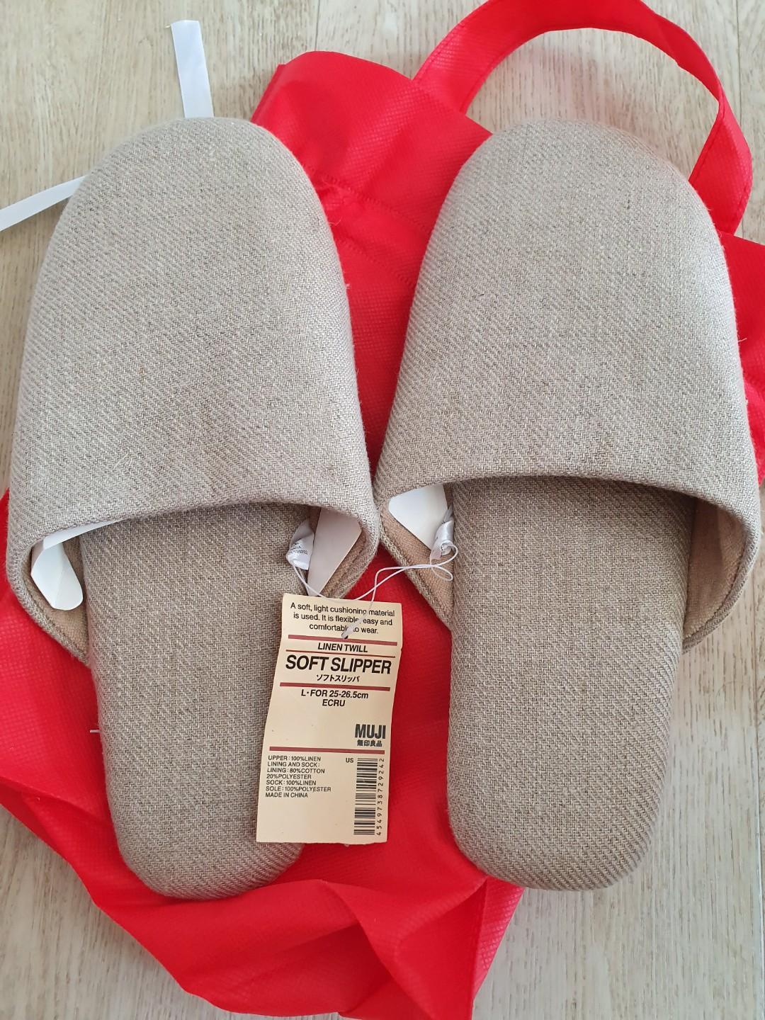 Muji linen soft slippers best sale