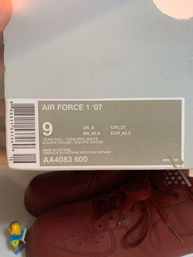 Nike Wine Red Air Force 1s NEW Men s Fashion Footwear