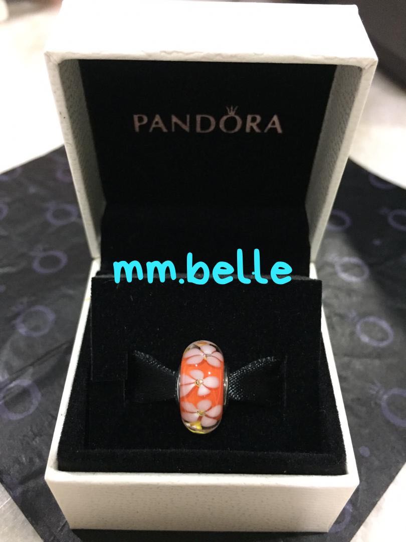 Pandora orange glass charm store