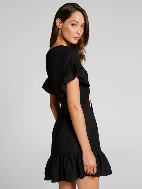 Portmans Cali Double Ruffle Linen Dress 
