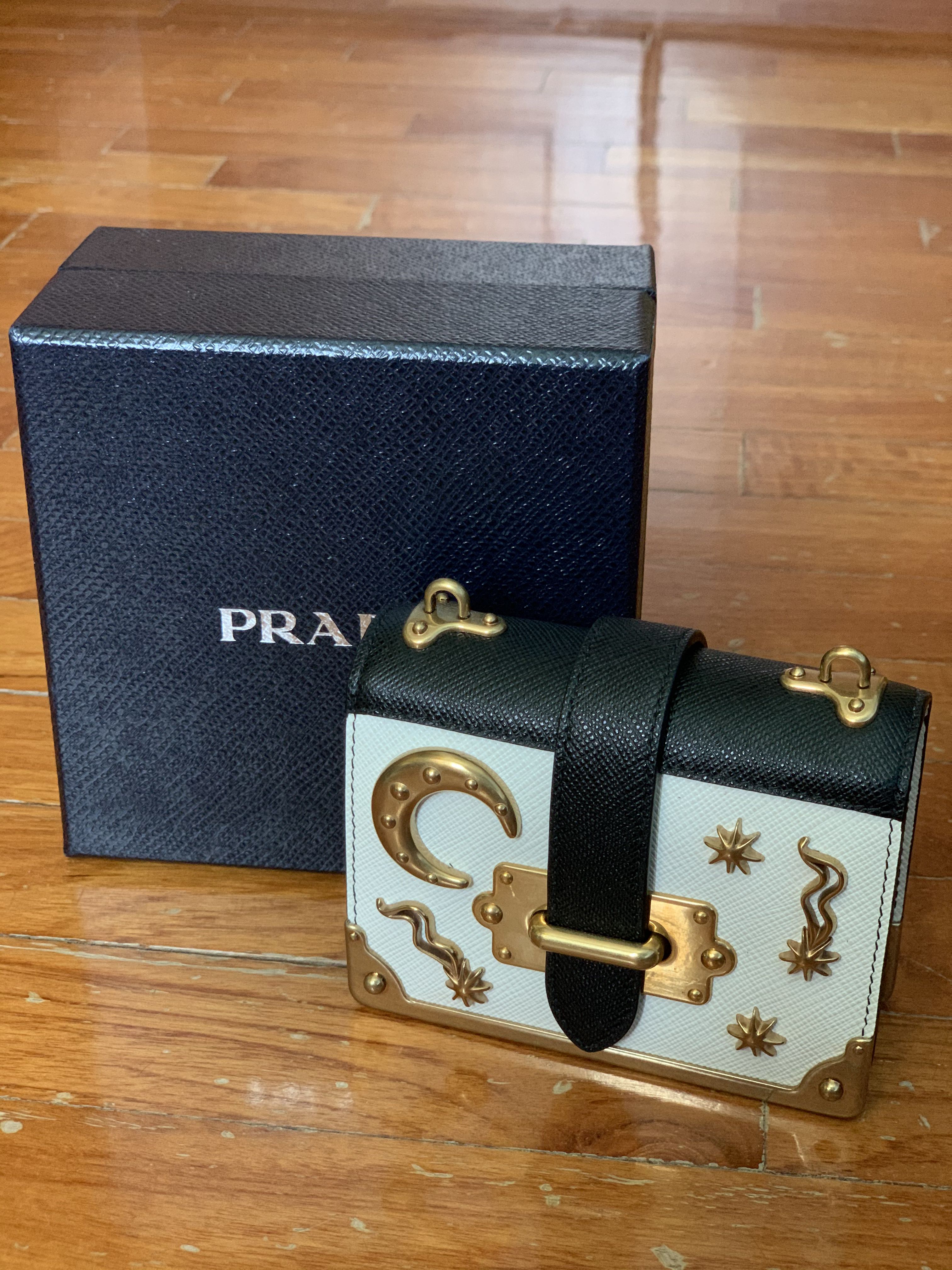 Prada micro hot sale cahier bag