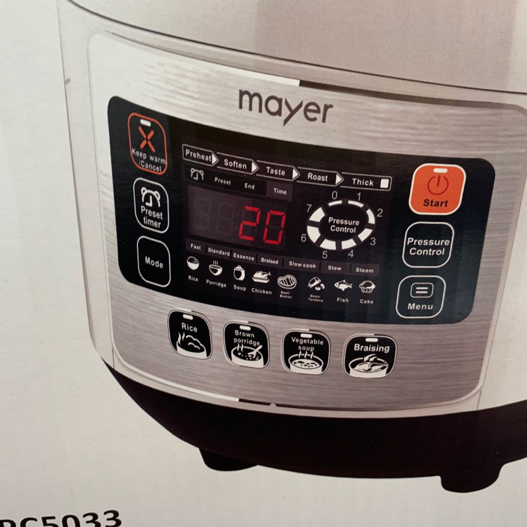 Pressure Cooker Mayer Pressure Cooker, 5 L, White, TV & Home Appliances
