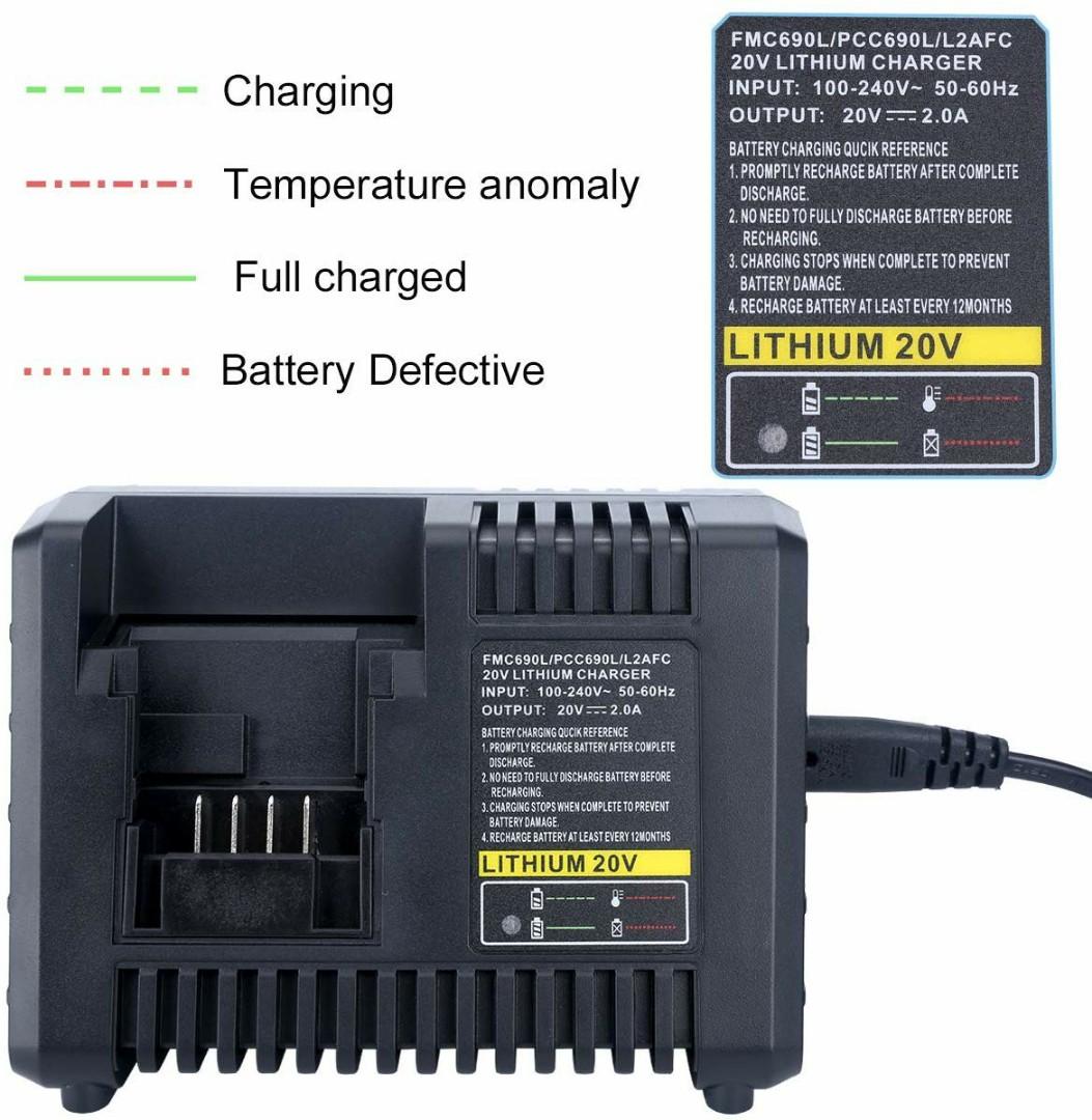 Charger for Porter Cable PCC692L and Black and Decker LBXR20| 2A Output Lbxr20 LB2X4020