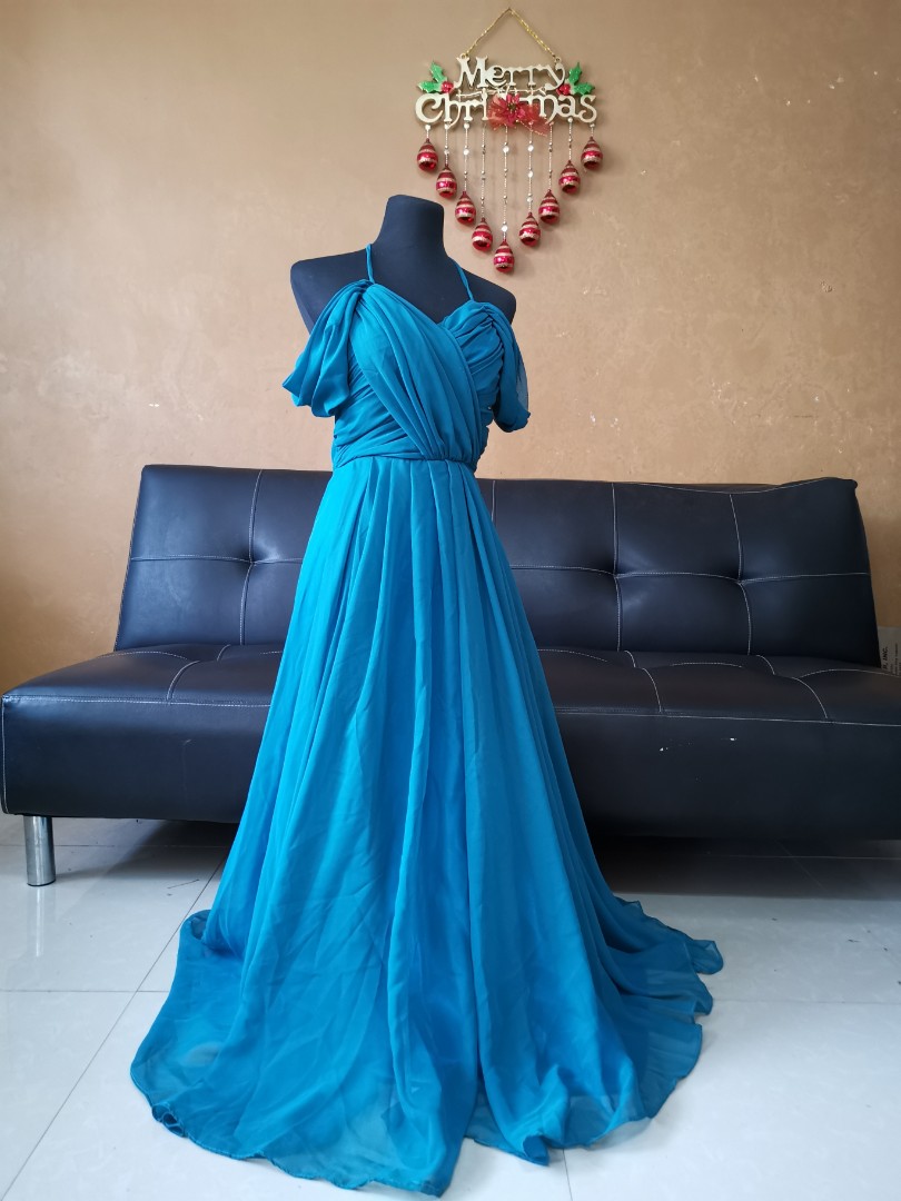 Bridesmaid Teal blue gown, Women's ...