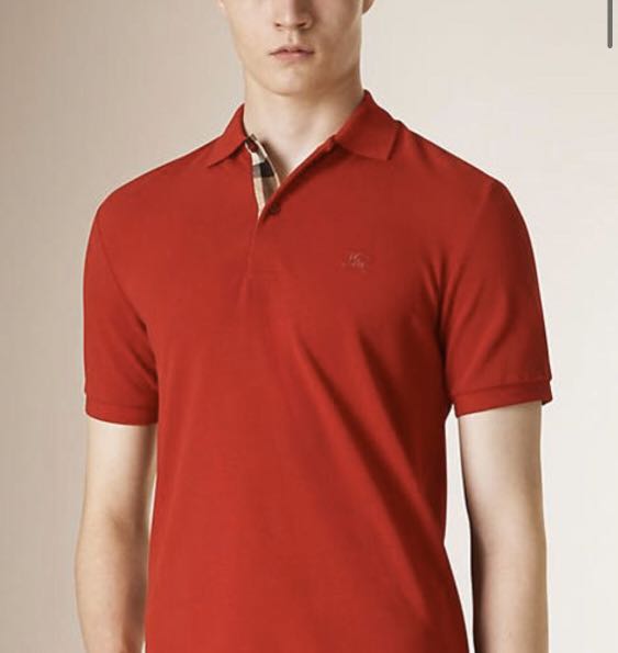 Burberry Red Polo Shirt Condition 9.5 10 Men s Fashion Tops