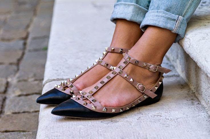 Valentino Rockstud Caged Flats Luxury Shoes On Carousell