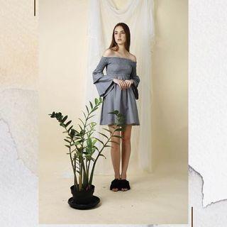 CLEARANCE SALE! jean the brand sabrina off shoulder baby doll dress checkered #bonusgopay
