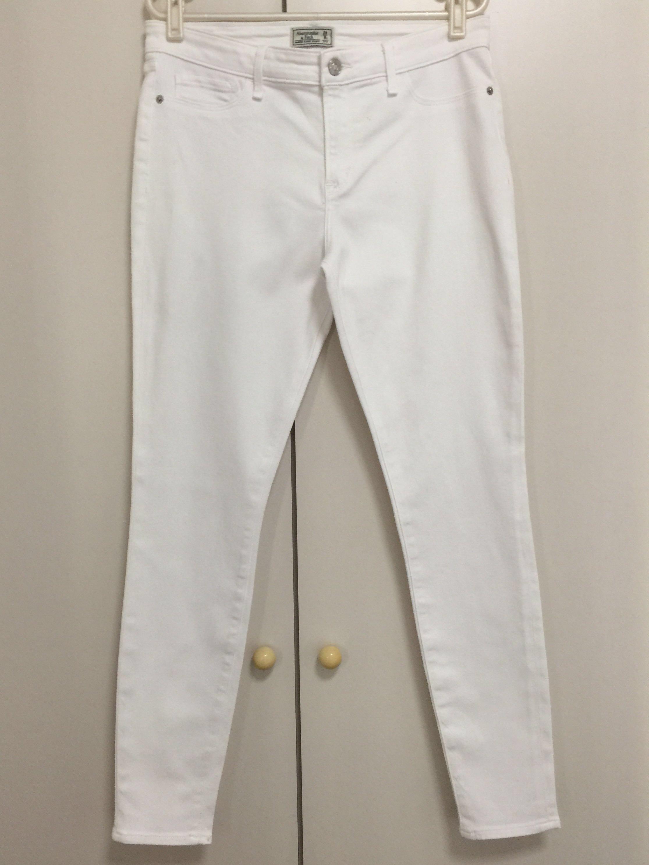 abercrombie and fitch white jeans