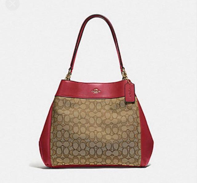Authentic coach lexy shoulder Bag in outline signature