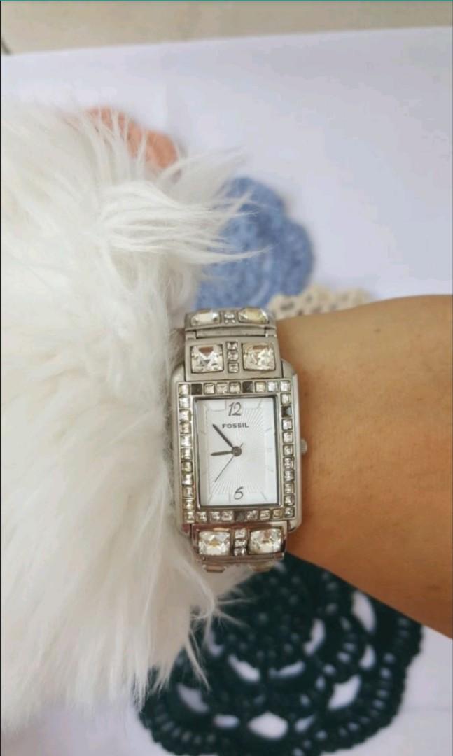 bonusgopay Jam Tangan Fossil Watch ES1512 Marissa Glitz silver dial women
