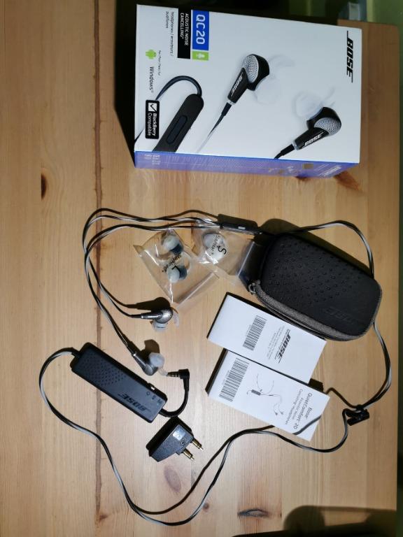 Bose QC20 Noise Cancelling Earphone for Android Bose headphones airline adapter Audio Headphones Headsets on Carousell
