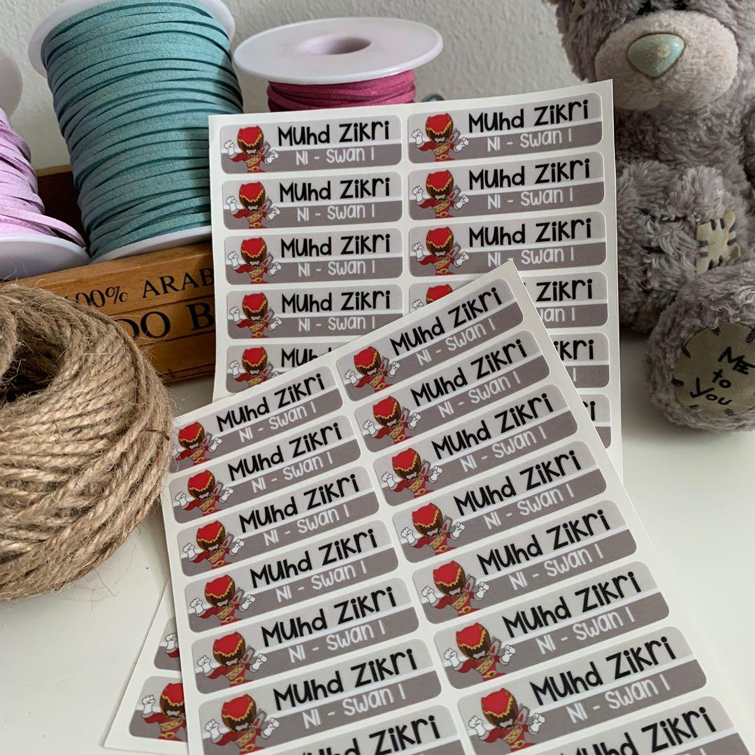 Childcare preschool nursery kindergarten name labels stickers water