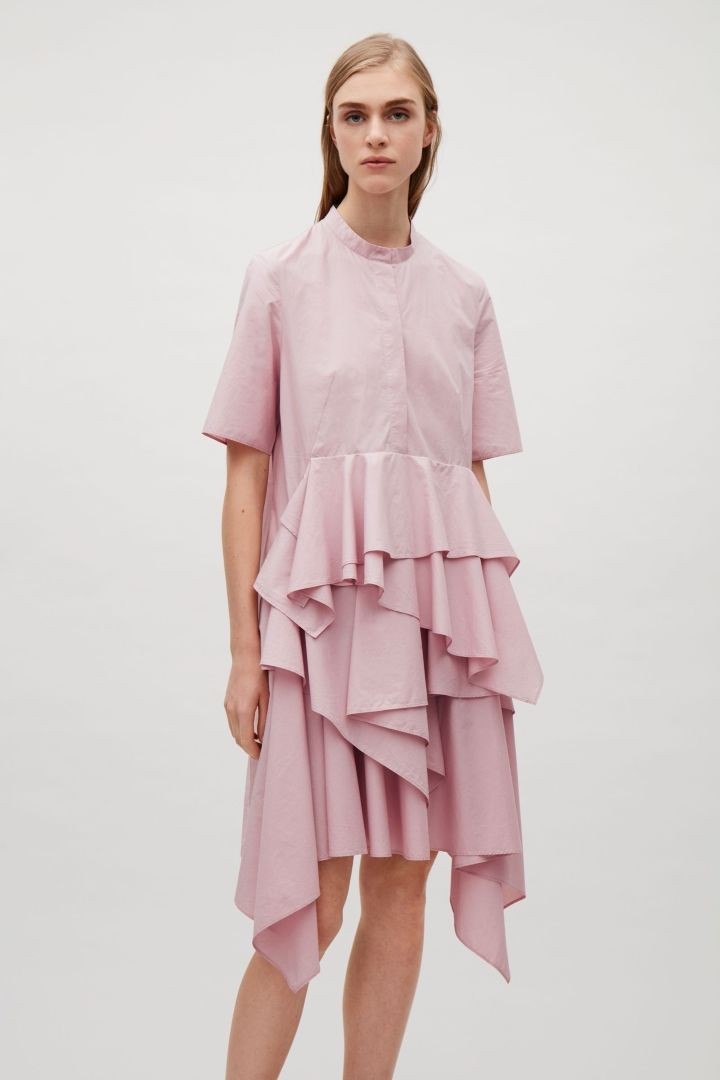 COS cotton shirt midi dress with flared 