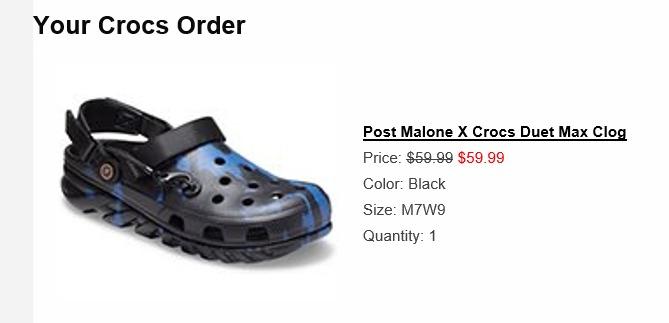 Post malone crocs online 2020 price