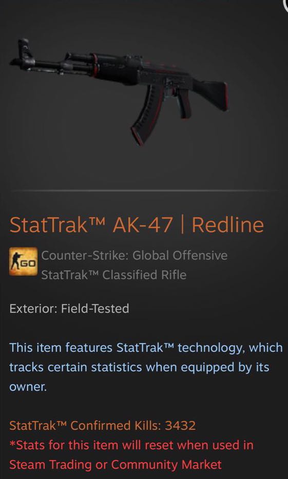 Stattrak Ak 47 Redline Ft Cs Go Toys Games Video Gaming In Game Products On Carousell - roblox ak47 gear id