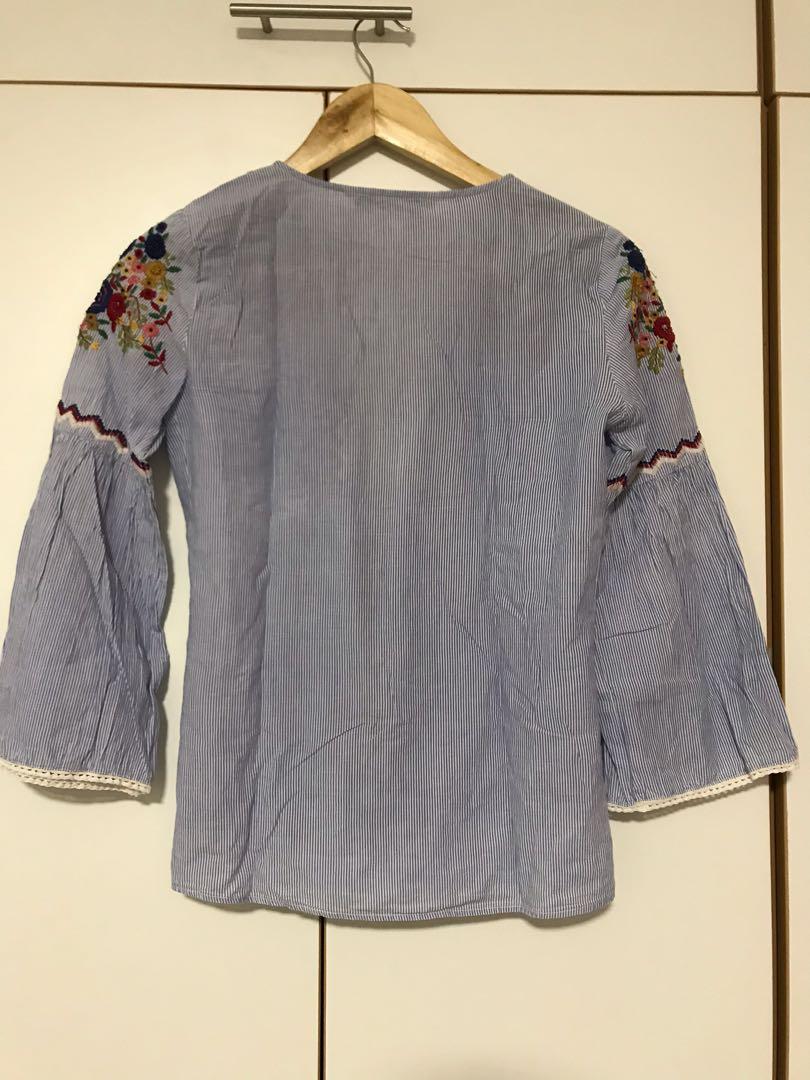 Embroidered bell top (Category: Blouses) located in Cebu City. Submitted by lux_declutter (Listing ID 270580054, Image 2). Description: Really cute! .