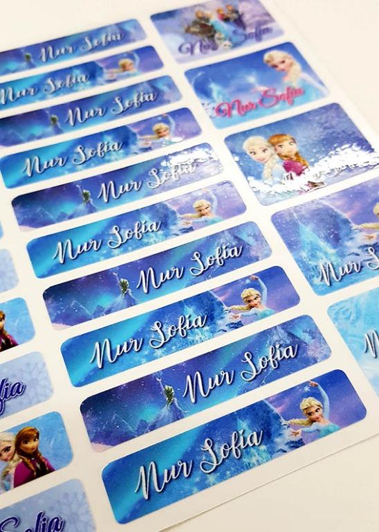 Frozen 1 2 Theme Customise Name Labels Hobbies Toys Stationery Craft Stationery School Supplies On Carousell