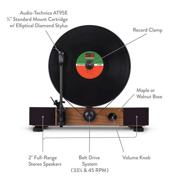 Gramovox Floating Record Vertical Turntable with AT95e AudioTechnica