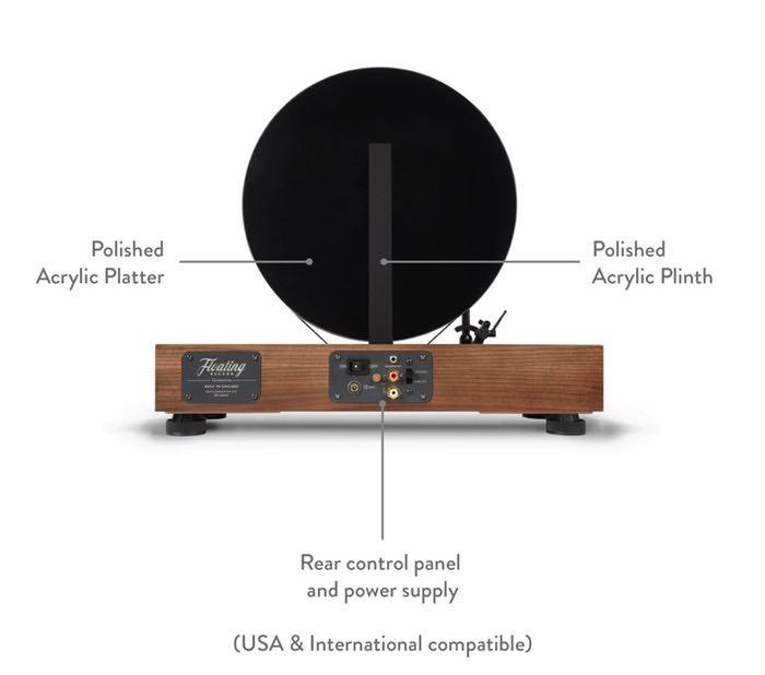 Gramovox Floating Record Vertical Turntable with AT95e AudioTechnica