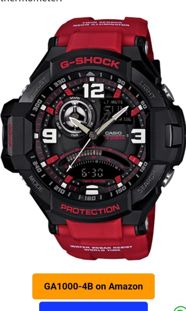 G Shock Ga1000 4b Red Aviation Men S Fashion Watches On Carousell