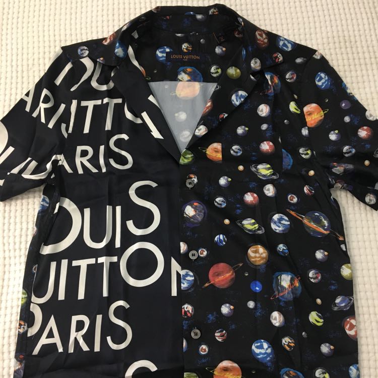 OG 19SS Louis Vuitton LV Starry Sky Planet Silk Long-Sleeved Shirt