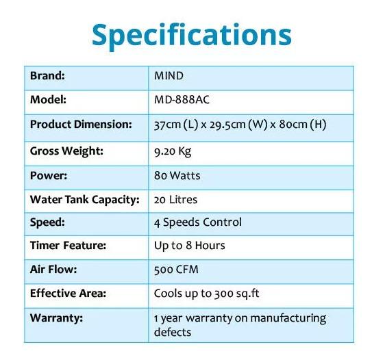 MIND Galaxy Black Air Cooler 20 litre