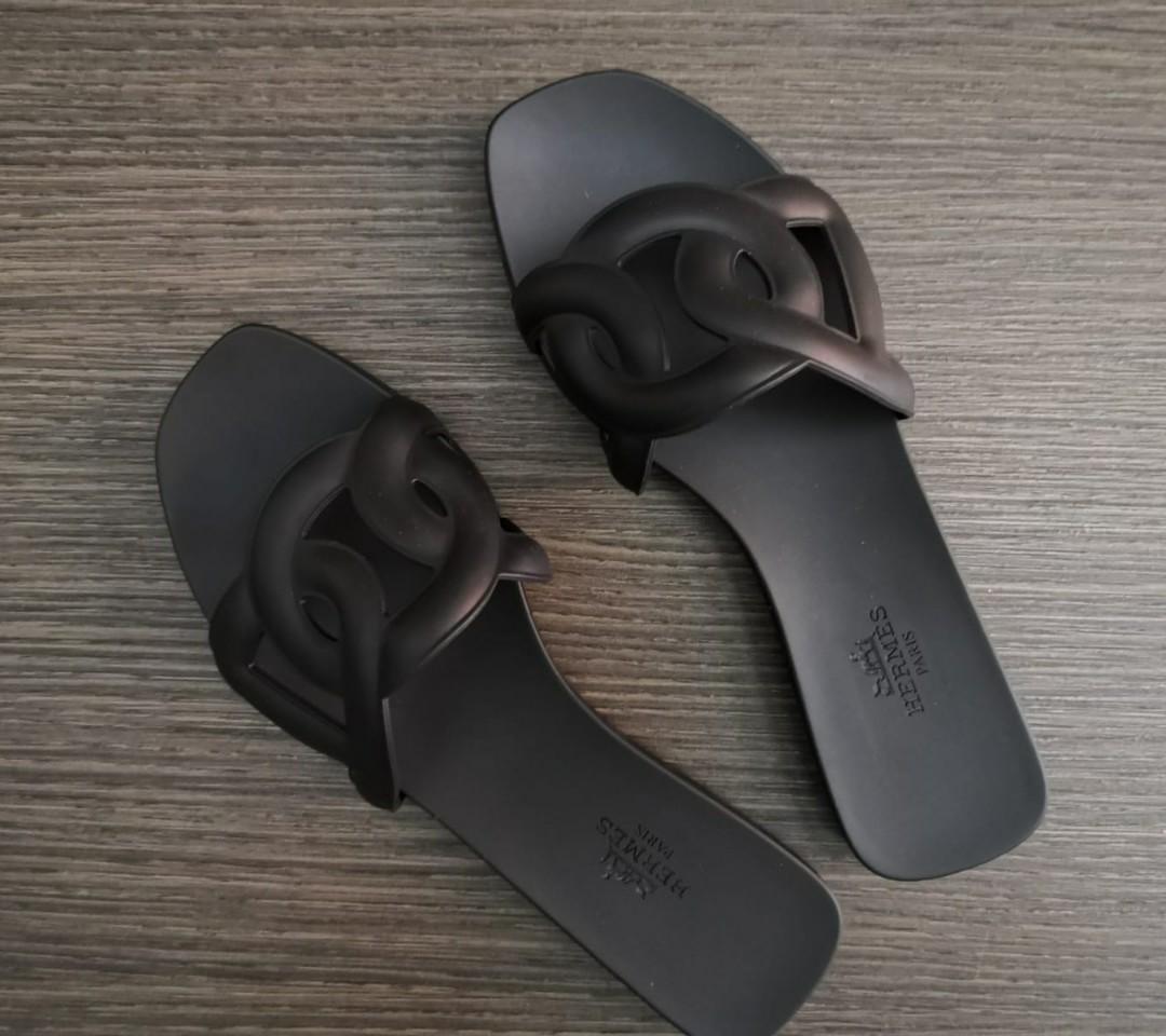 hermes rubber slippers