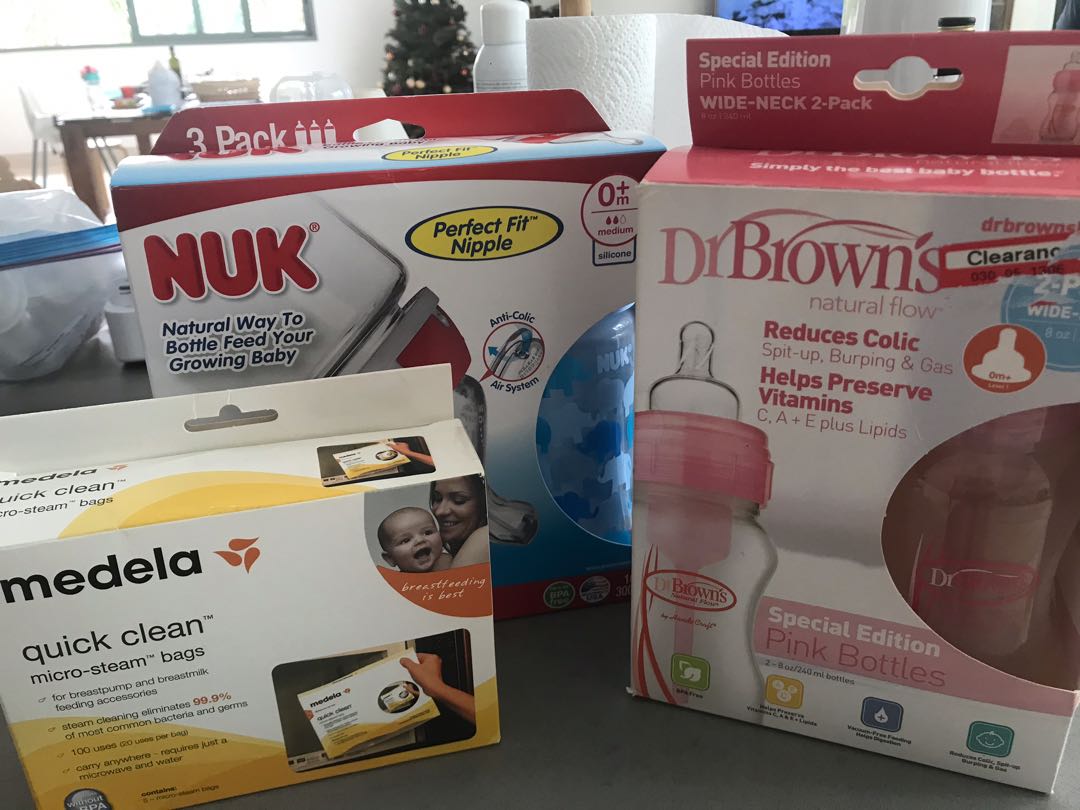 NUK and Dr Brown bottles, Babies & Kids, Nursing & Feeding