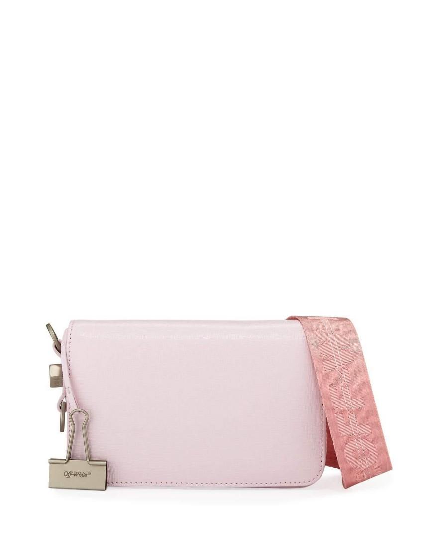 Off-white binder clip Mini leather Crossbody bag, Women's Fashion
